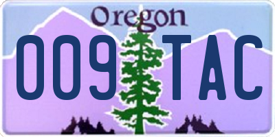 OR license plate 009TAC