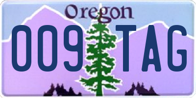 OR license plate 009TAG