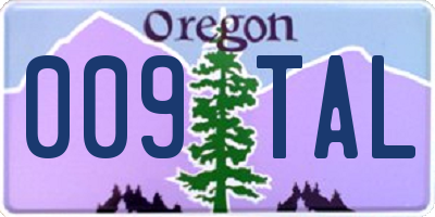OR license plate 009TAL