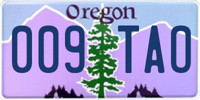 OR license plate 009TAO