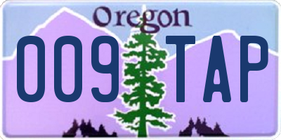 OR license plate 009TAP