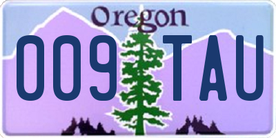 OR license plate 009TAU