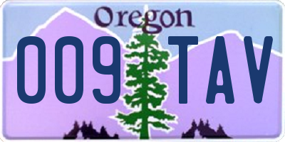 OR license plate 009TAV
