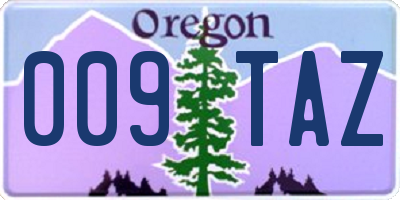 OR license plate 009TAZ