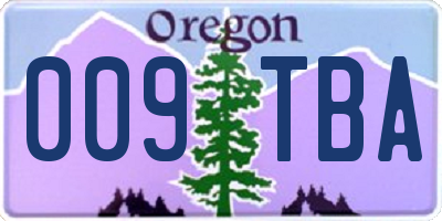 OR license plate 009TBA
