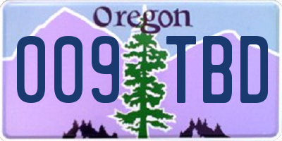 OR license plate 009TBD