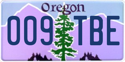 OR license plate 009TBE