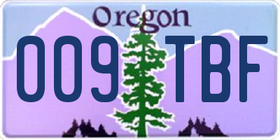 OR license plate 009TBF