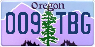 OR license plate 009TBG