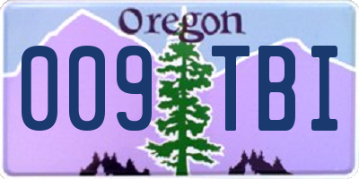 OR license plate 009TBI