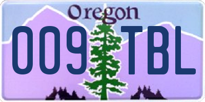 OR license plate 009TBL