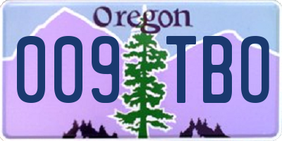 OR license plate 009TBO