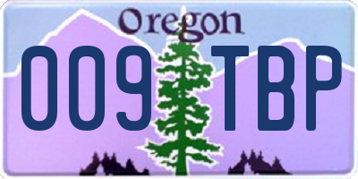 OR license plate 009TBP