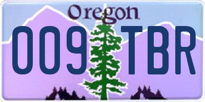 OR license plate 009TBR