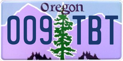 OR license plate 009TBT