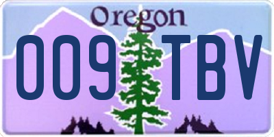 OR license plate 009TBV