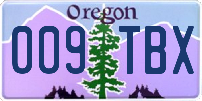 OR license plate 009TBX