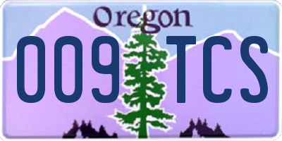 OR license plate 009TCS