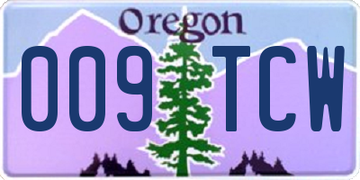 OR license plate 009TCW