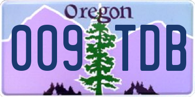 OR license plate 009TDB