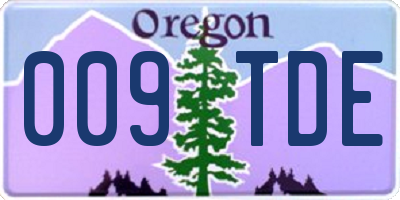 OR license plate 009TDE