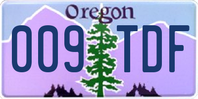 OR license plate 009TDF