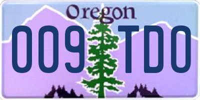 OR license plate 009TDO