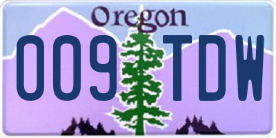 OR license plate 009TDW