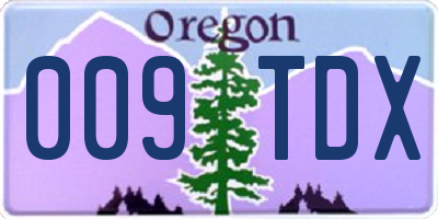 OR license plate 009TDX