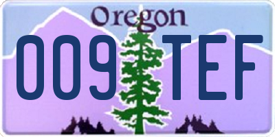 OR license plate 009TEF