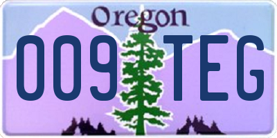 OR license plate 009TEG