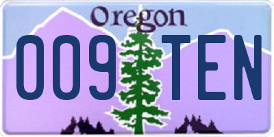OR license plate 009TEN