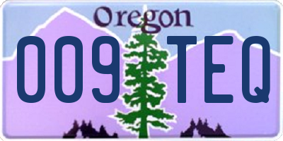OR license plate 009TEQ