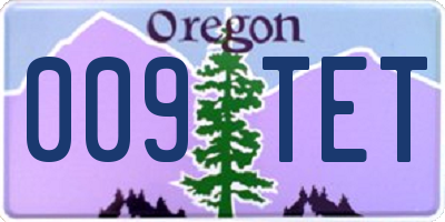 OR license plate 009TET