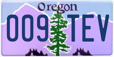 OR license plate 009TEV