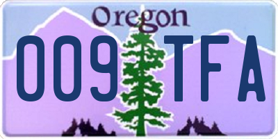 OR license plate 009TFA