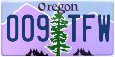 OR license plate 009TFW