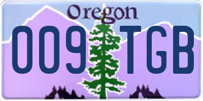 OR license plate 009TGB