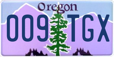 OR license plate 009TGX