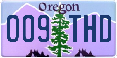OR license plate 009THD
