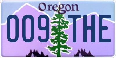 OR license plate 009THE