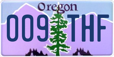 OR license plate 009THF