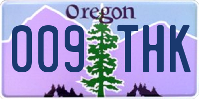 OR license plate 009THK
