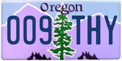 OR license plate 009THY