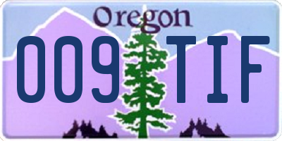OR license plate 009TIF