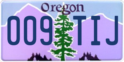 OR license plate 009TIJ