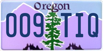 OR license plate 009TIQ