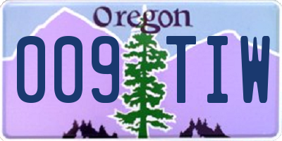 OR license plate 009TIW