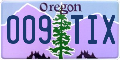 OR license plate 009TIX