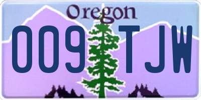 OR license plate 009TJW